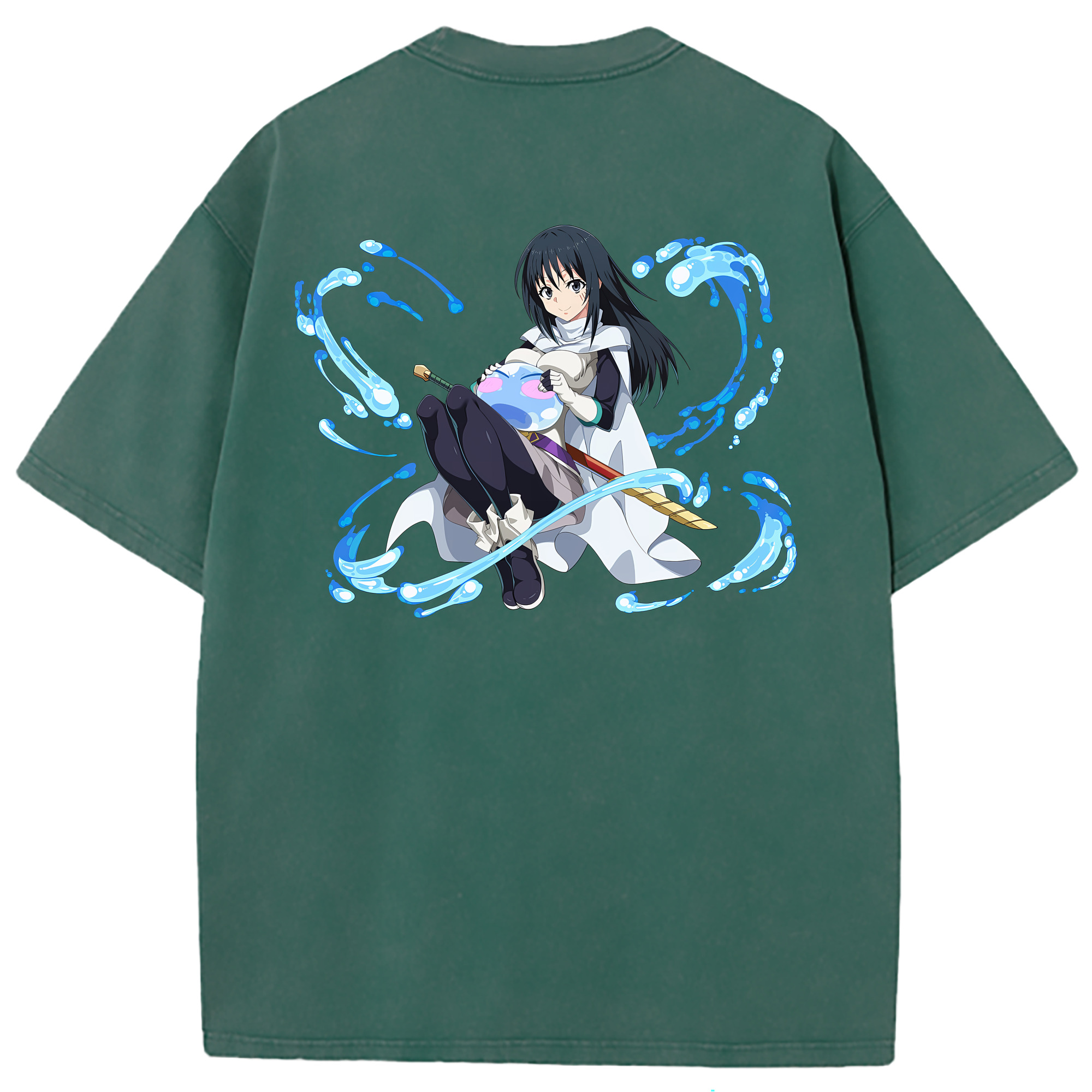 （画像用） 転スラ Regarding Reincarnated to Slime 綿100% ヴィンテージ風 半袖Tシャツ（背面プリント）